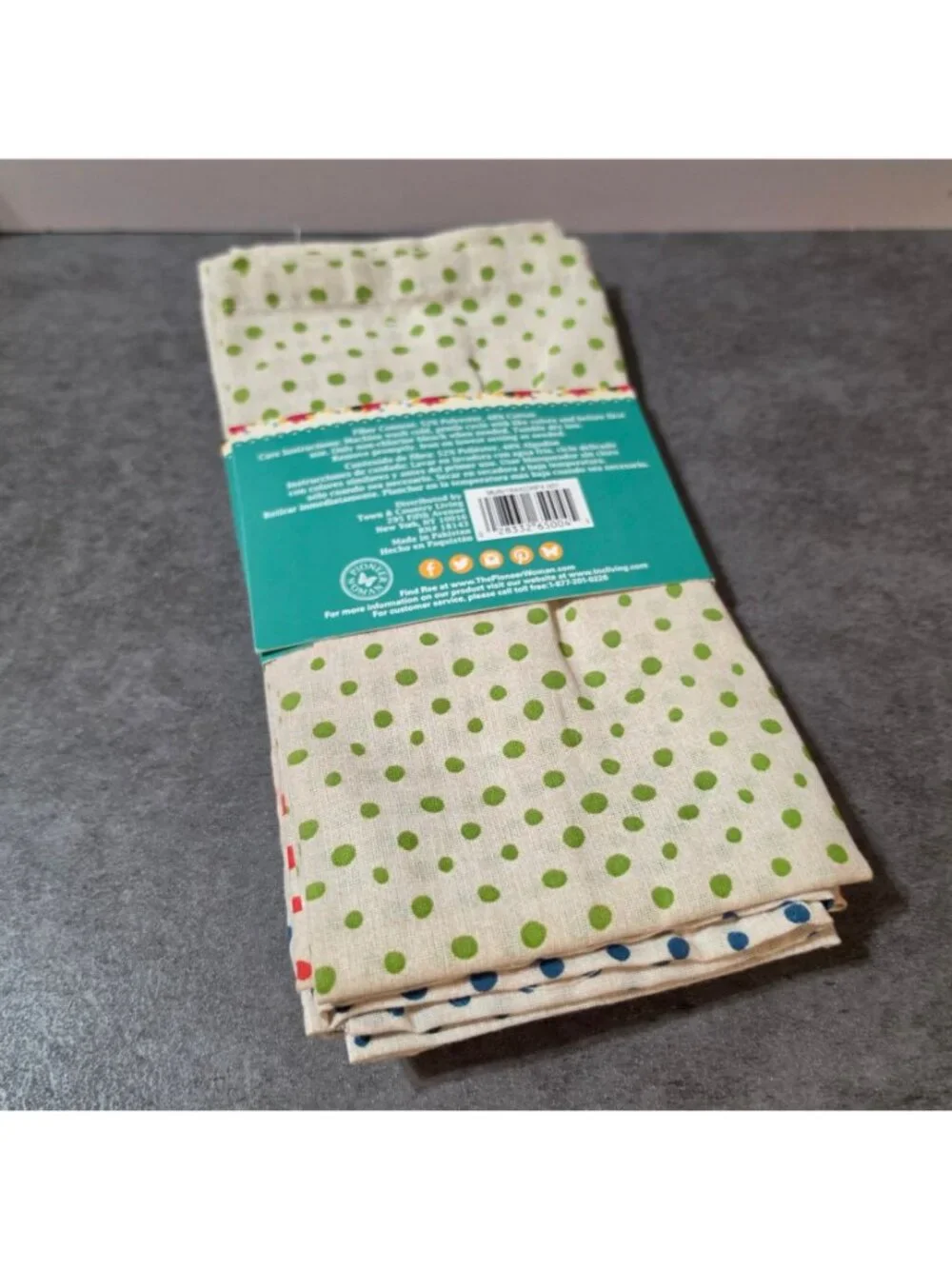 Pioneer Woman Retro Dot Napkins Set of 4 Cloth 18x18 Multicolor Polka Dot NIP